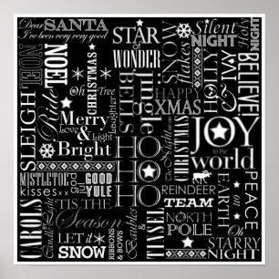 Poster de style Blackboard de vacances 16 x 16Pape