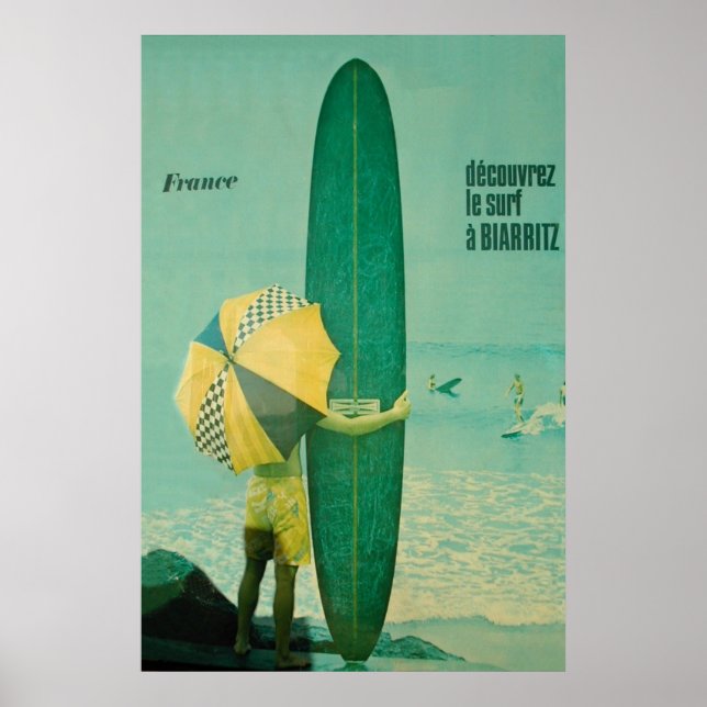 Poster de surf de Biarritz | SURF | Surfer (Devant)