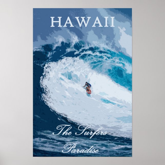 Poster de surfer Vintage Hawaii (Devant)