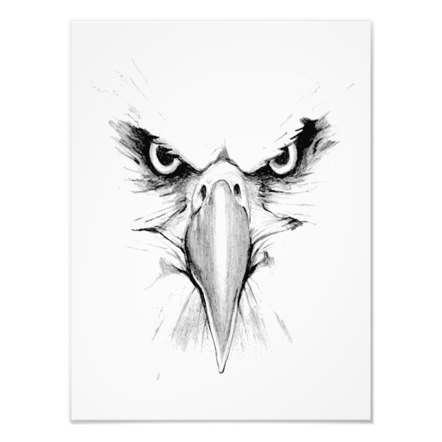 Poster de tatouage de tête d'aigle (satin) (Devant)