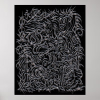 Poster de tatouage Tribal Oriental Argent