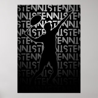 Poster de tennis | Couleur métallique | Cadeau de 