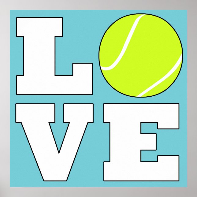 Poster de Tennis LOVE Custom Color Carré (Devant)