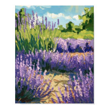 Poster de terrain de lavande - Impressionniste dou