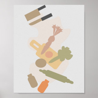 Poster de thème cuisine et cuisine