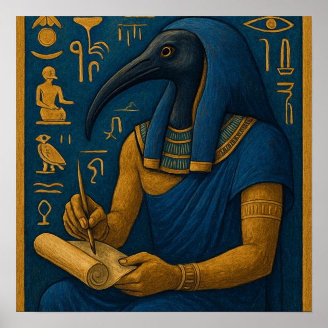 Poster de Thoth God - Art antique de la sagesse ég (Devant)