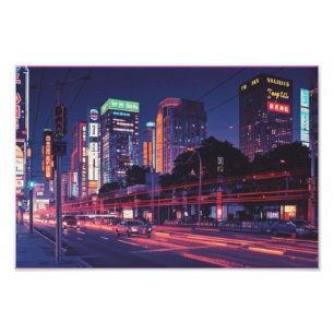 Poster de Tokyo Night Neon Retro Vaporwave