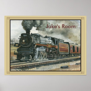 Poster de train avec frontière