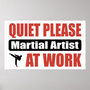 Poster De tranquillité artiste martial svp au travail