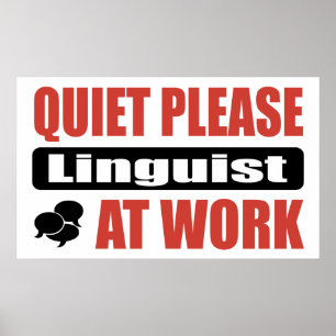 Poster De tranquillité linguiste svp au travail