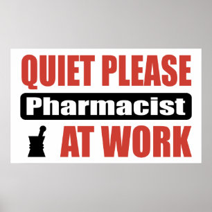 Poster De tranquillité pharmacien svp au travail