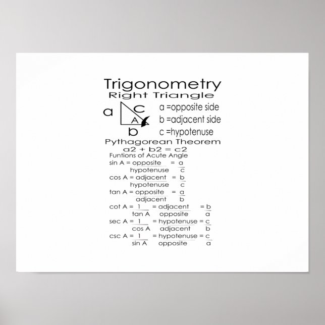 Poster de Trigonométrie (Devant)