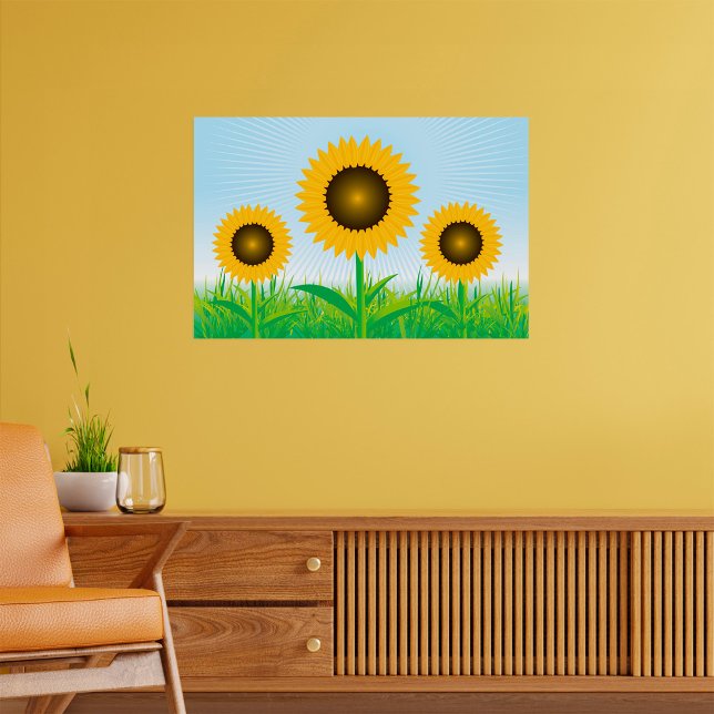 Poster de trois tournesols (Créateur téléchargé)
