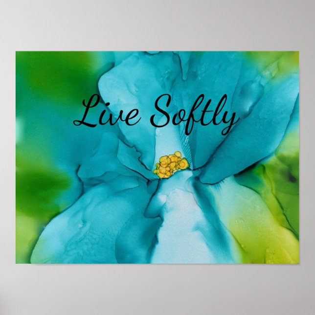 Poster de typographie Abstraite en bleu gras (Devant)