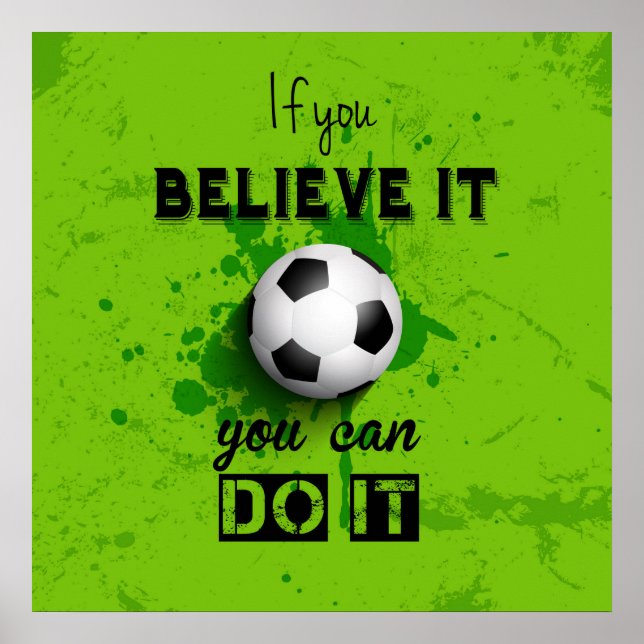 Poster de typographie de citation de football insp (Devant)