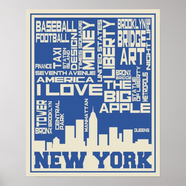 Poster de typographie de New York (Devant)
