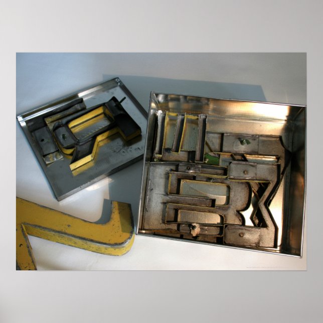 Poster de typographie des lettres de métal du jeu  (Devant)