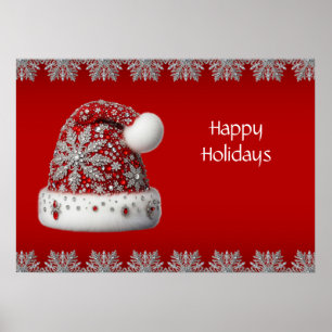 Poster de vacances Red Santa Hat