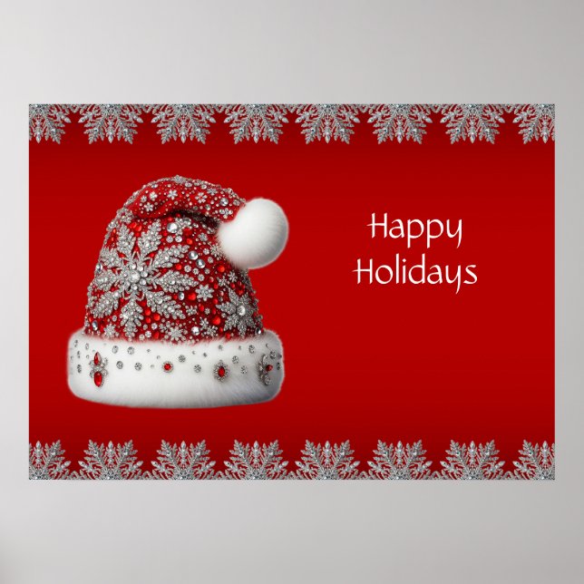 Poster de vacances Red Santa Hat (Devant)