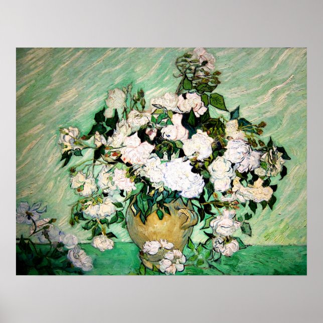 Poster de Van Gogh Vase avec Roses Roses Roses Ros (Devant)