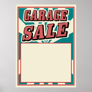 Poster de vente de garage rétro vintage