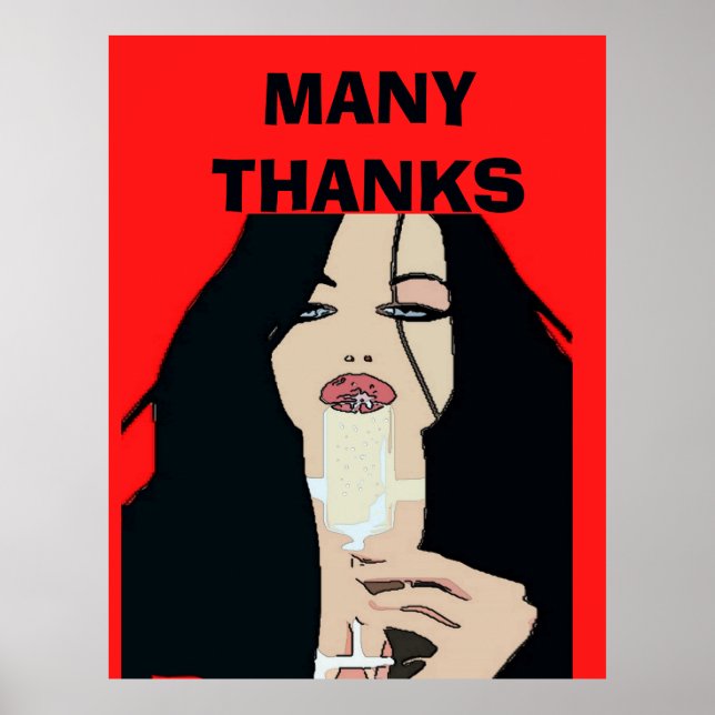 Poster de vin de style moderne, beaucoup de Merci (Devant)