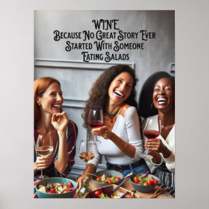 Poster de vin pour les femmes, Drôle Vin Mur Art,