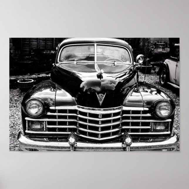 POSTER DE VOITURE CLASSIQUE NOIR (Devant)