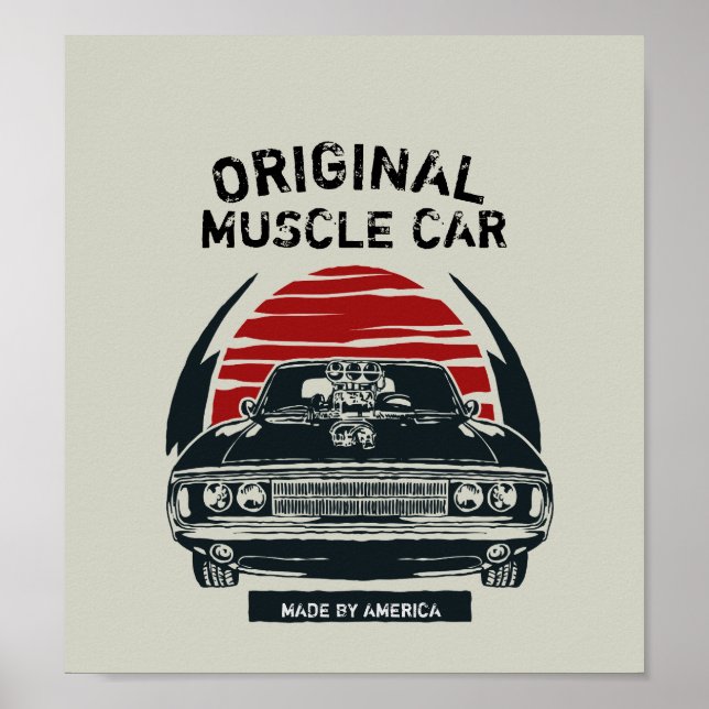 Poster de voiture musculaire (Devant)