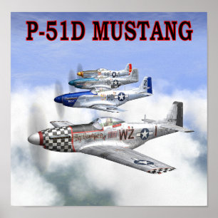POSTER DE VOL P-51 MUSTANG