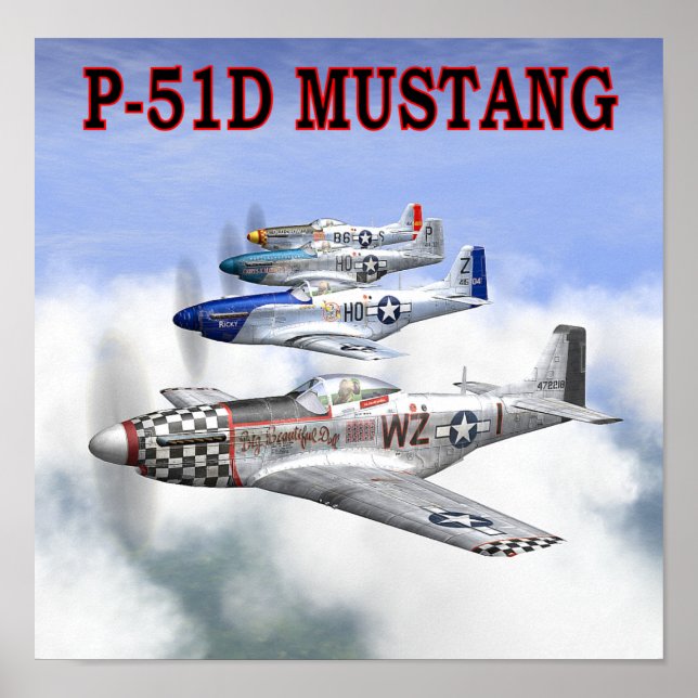POSTER DE VOL P-51 MUSTANG (Devant)