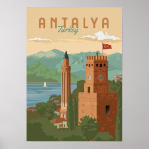Poster de voyage Antalya Turquie