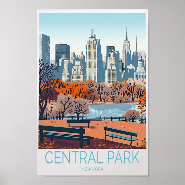 Poster de voyage Central Park New York (Devant)