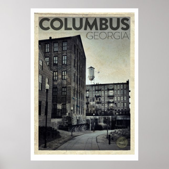 Poster de voyage de Columbus vintage (Devant)