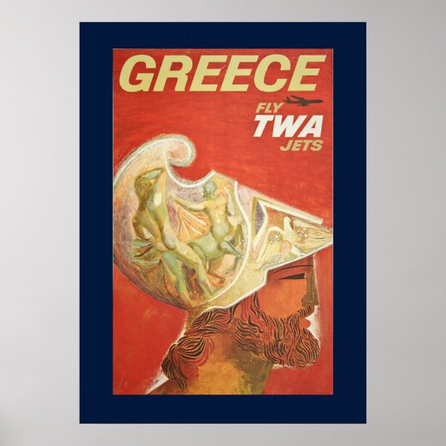Poster de voyage de Grèce vintage (Devant)