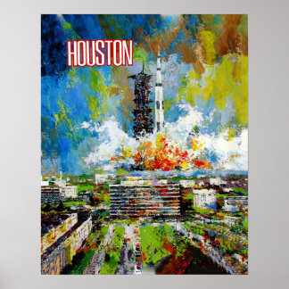 Poster de voyage de Houston, Texas