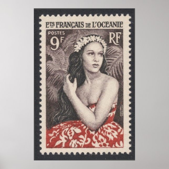 Poster de voyage de la France vintage du Pacifique (Devant)