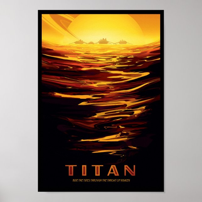 Poster de voyage de la NASA - Saturn's Moon Titan (Devant)