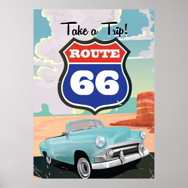 Poster de voyage de la Route 66 (Devant)