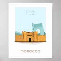 Poster de voyage de la ville de Fez - poster de vo