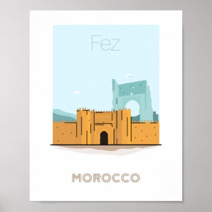 Poster de voyage de la ville de Fez - poster de vo