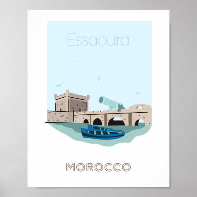 Poster de voyage de la ville d'Essaouira - billet  (Devant)