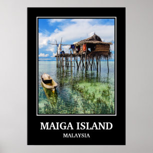 POSTER DE VOYAGE DE L'ÎLE MAIGA MALAISIE