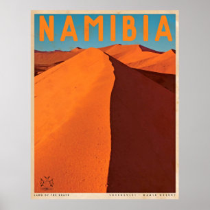 Poster de voyage de Namibie vintage