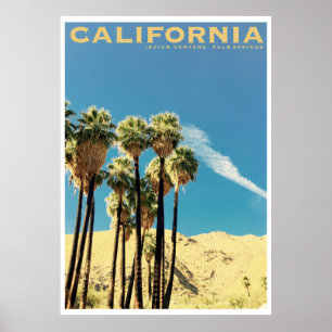 Poster de voyage de Palm Springs aux Canyons indie