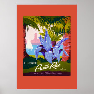 Poster de voyage de Porto Rico vintage