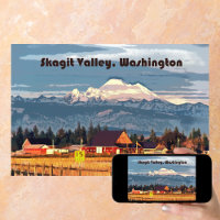Poster de voyage de Skagit Valley WA Farm Mount Ba