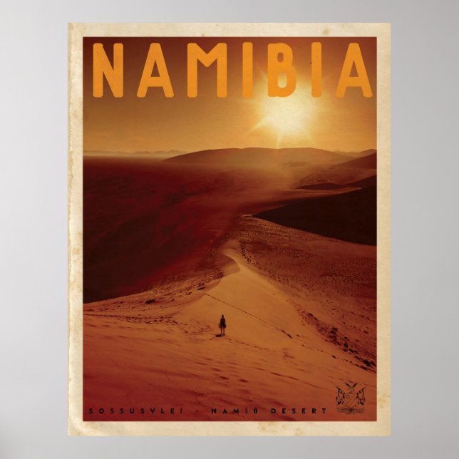 Poster de voyage du coucher de soleil vintage (Devant)