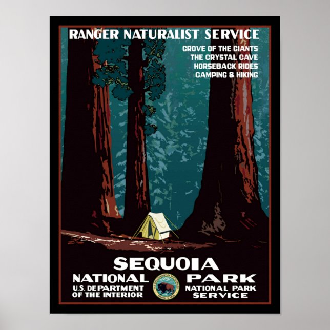 Poster de voyage du parc national Sequoia (Devant)