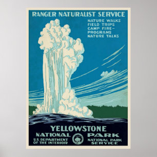 Poster de voyage du parc vintage Yellowstone